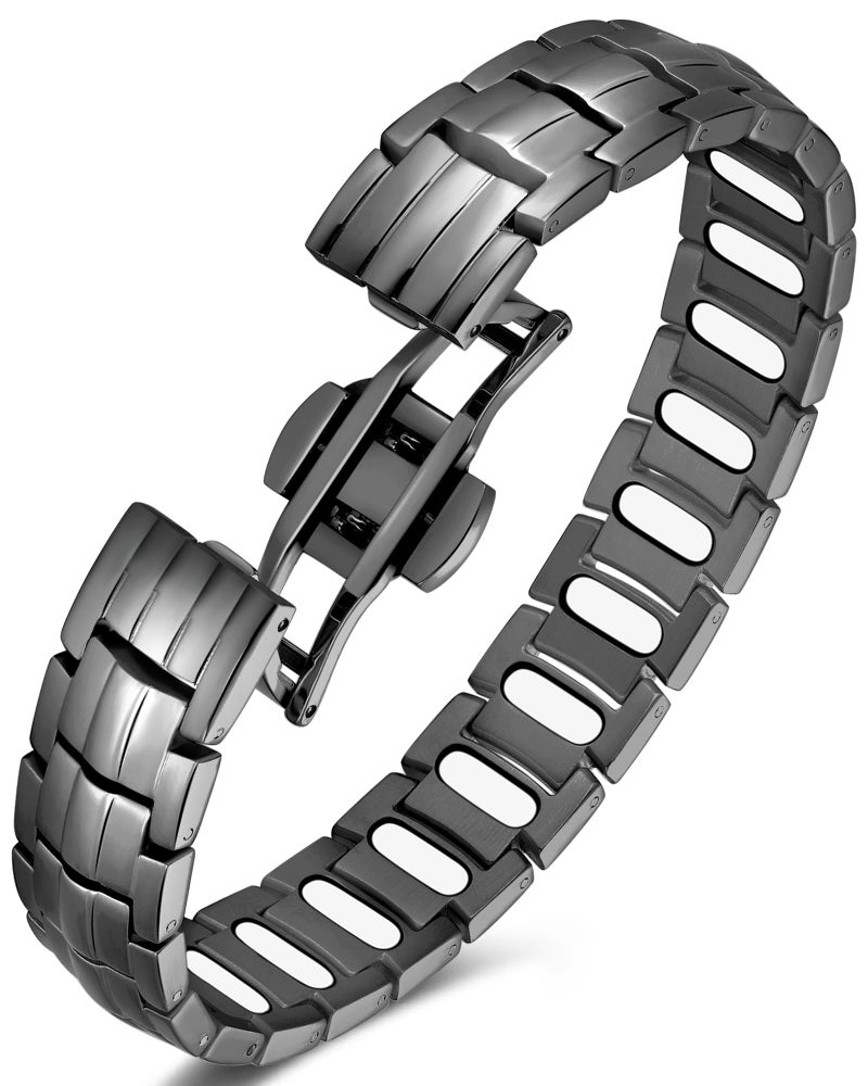 Jeracol Magnetic Bracelets Men,Stainless Steel 5X Super Effective Magnets bracelet (5,000 Gauss Each) â€” Upgrade Butterfly Clasp & Jewelry Gift Box